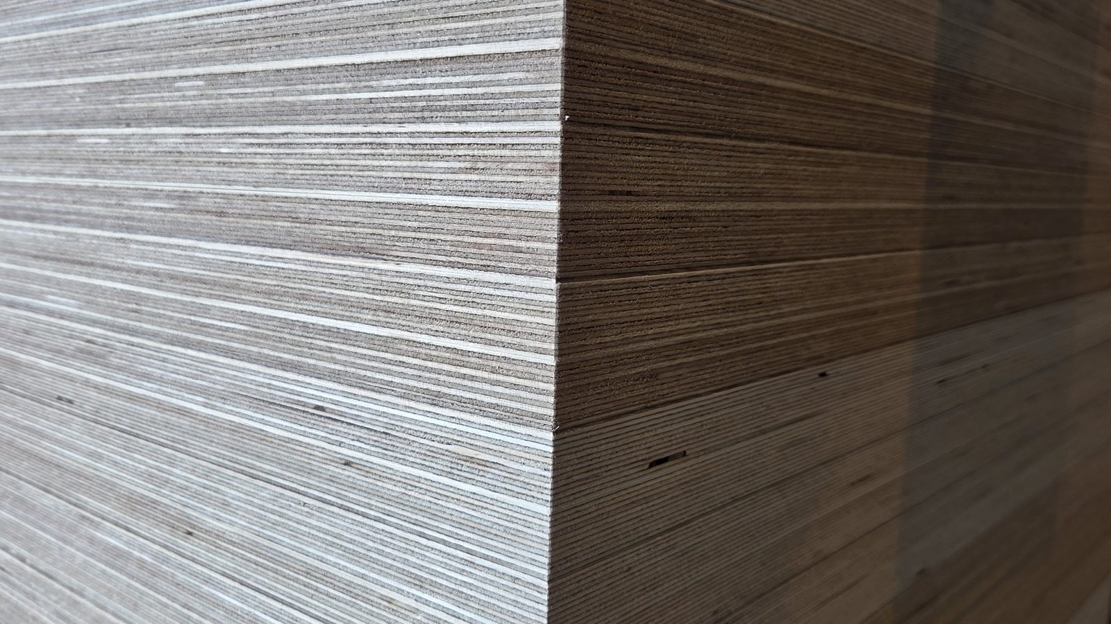 Stacked Baltic birch plywood ready for precision speaker cabinet machining at the UK workshop.