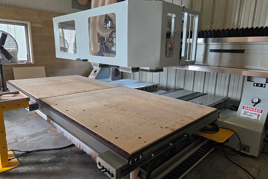 CNC machining of precision timber components.