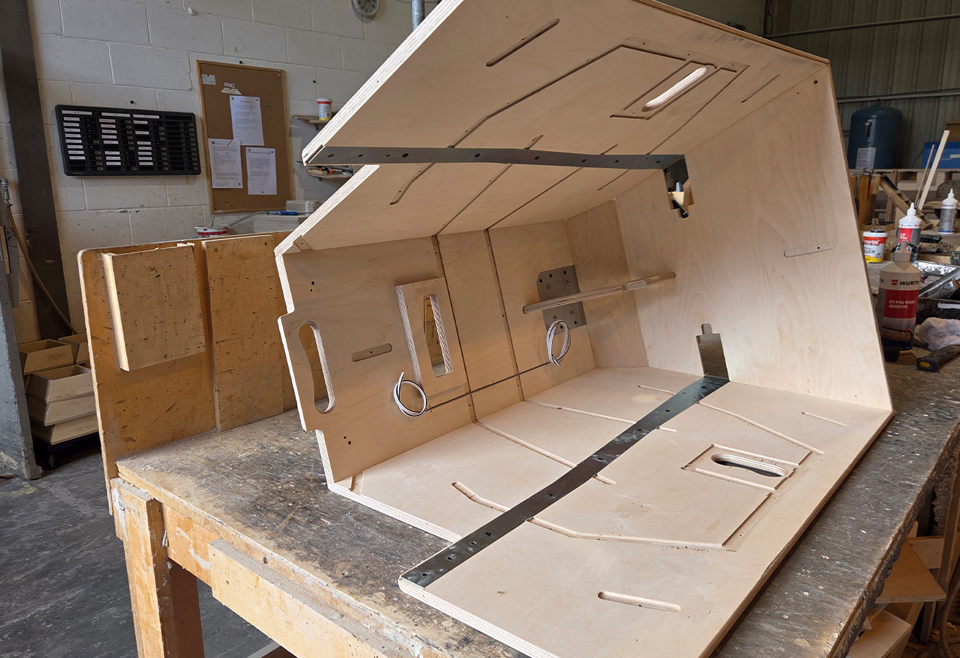 Sarivale inspection bench in the Calne workshop.