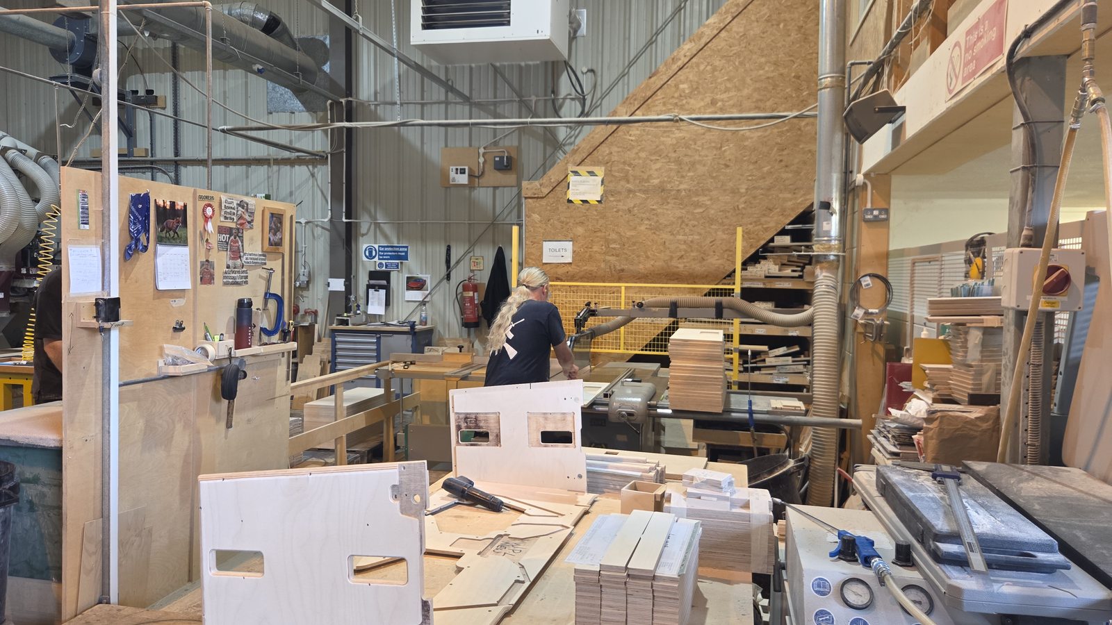 Inside the Sarivale workshop in Wiltshire where long-tenured speaker cabinet makers work side by side.